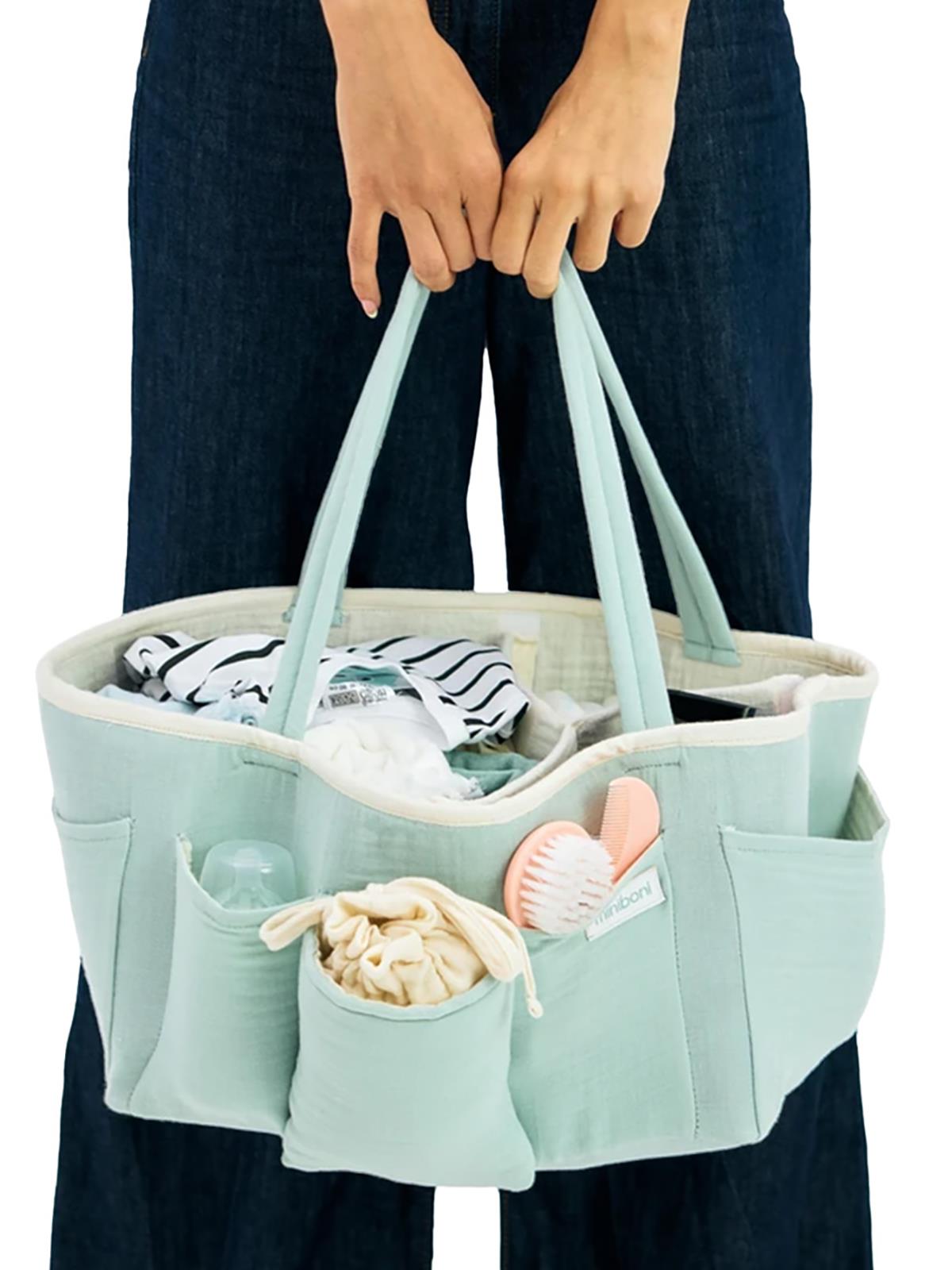 Miniboni Müslin Anne Organizer Çanta - Yeşil