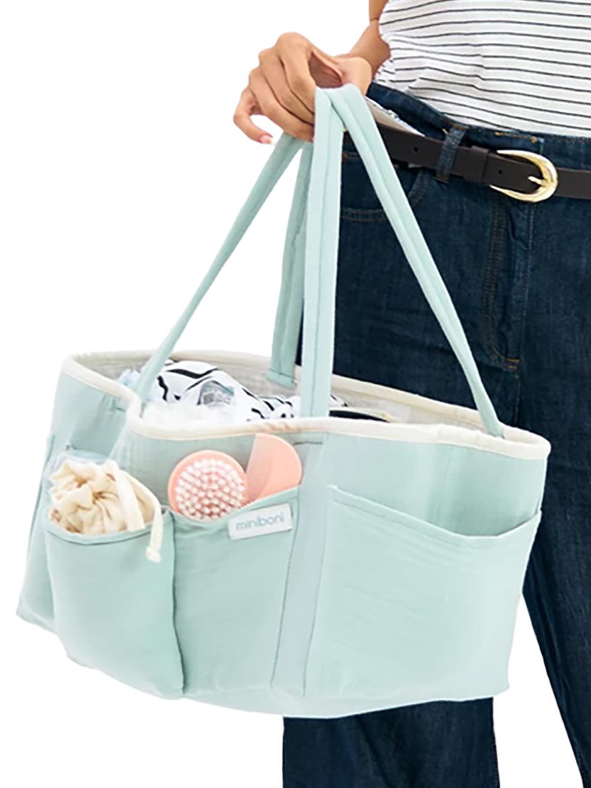 Miniboni Müslin Anne Organizer Çanta - Yeşil