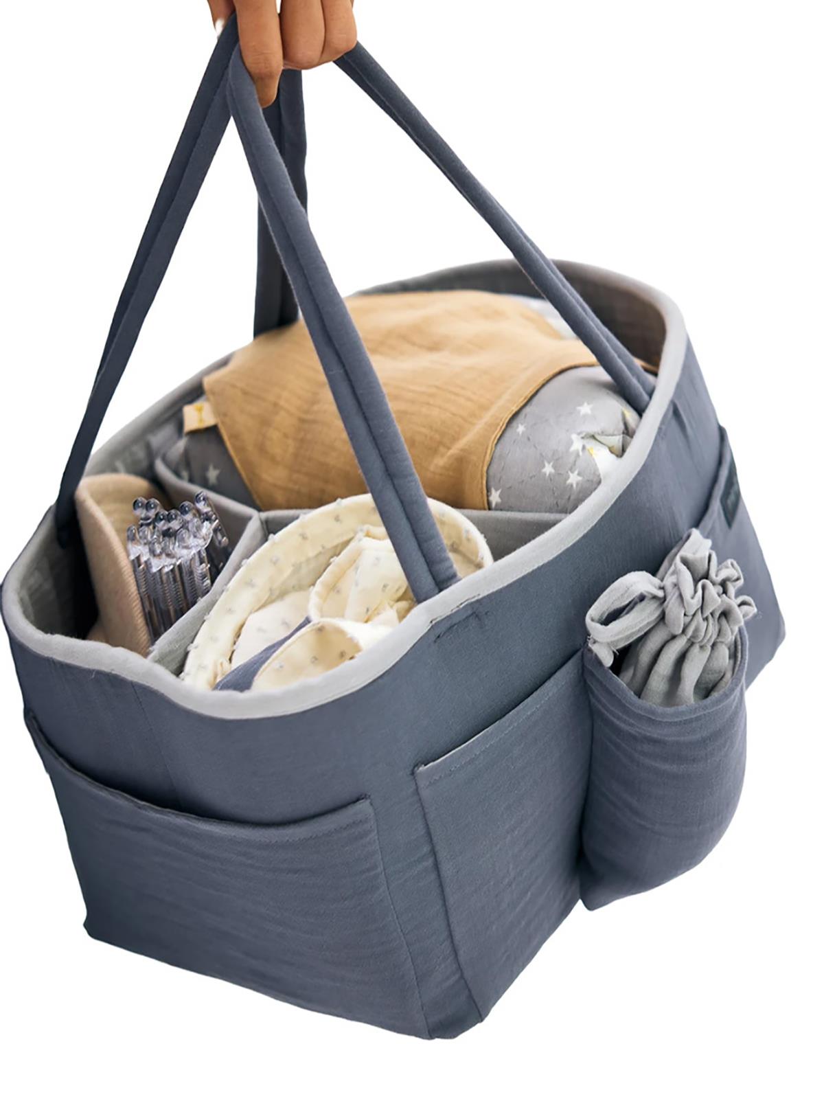 Miniboni Müslin Anne Organizer Çanta - Gri