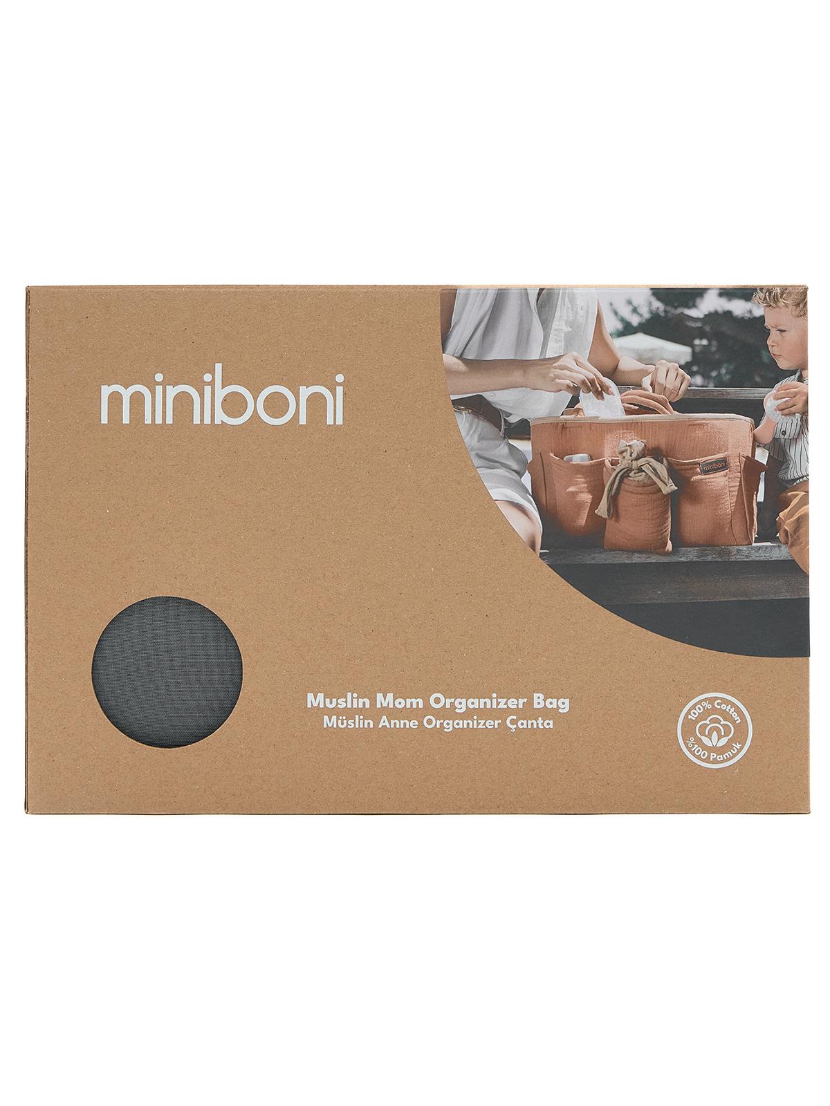 Miniboni Müslin Anne Organizer Çanta - Gri