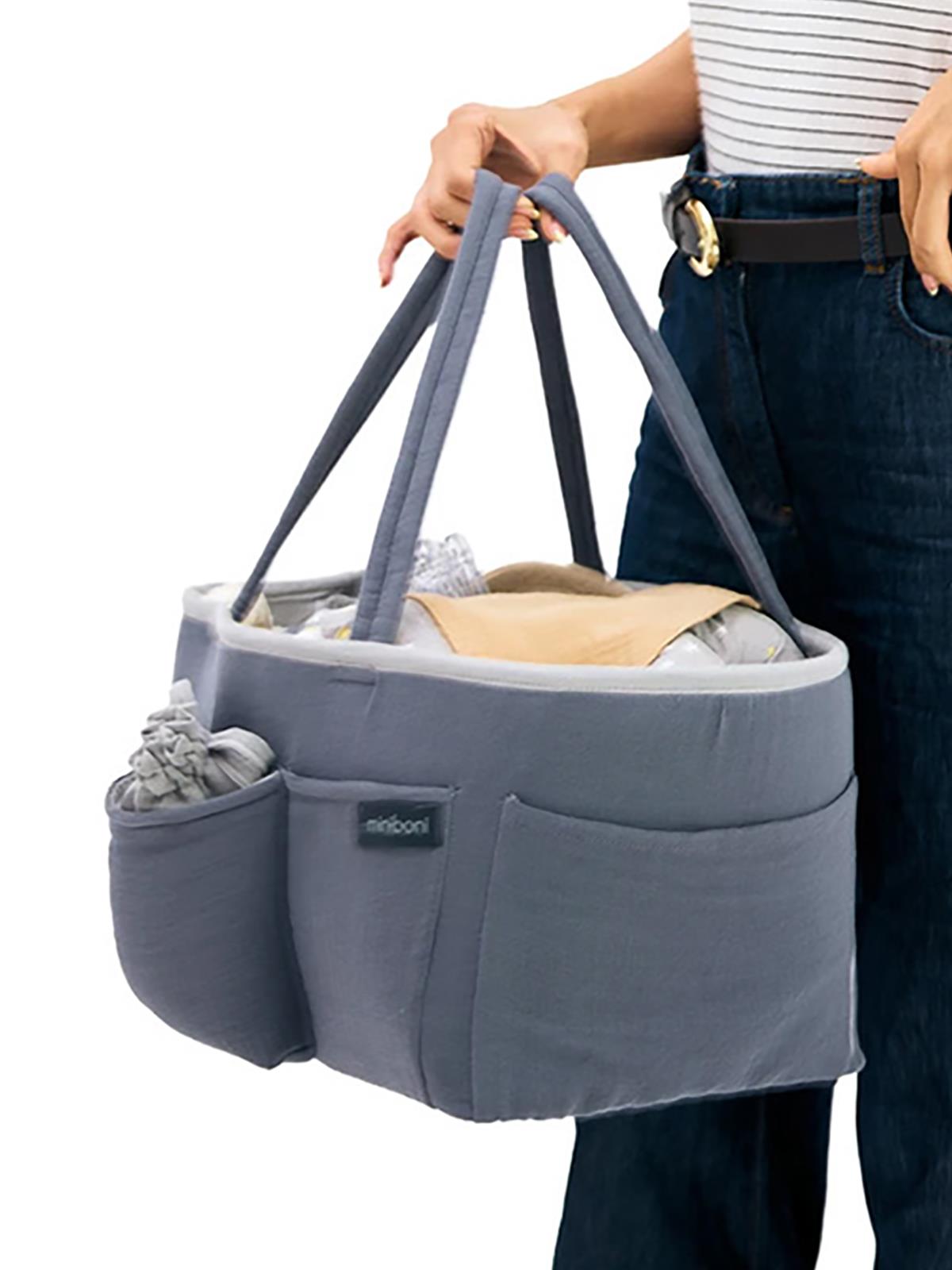 Miniboni Müslin Anne Organizer Çanta - Gri