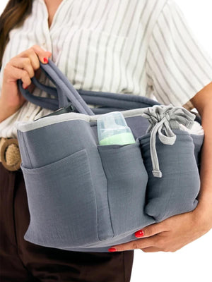 Miniboni Müslin Anne Organizer Çanta - Gri