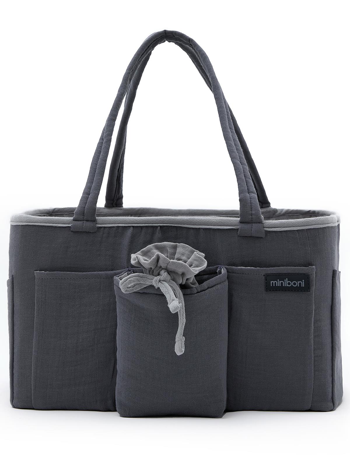 Miniboni Müslin Anne Organizer Çanta - Gri
