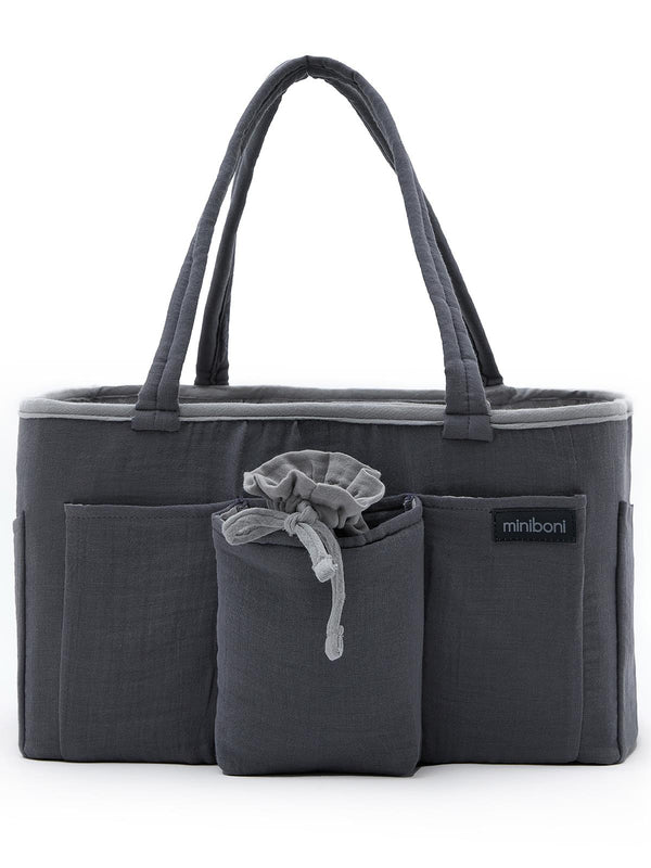 Miniboni Müslin Anne Organizer Çanta - Gri