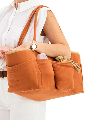 Miniboni Müslin Anne Organizer Çanta - Turuncu