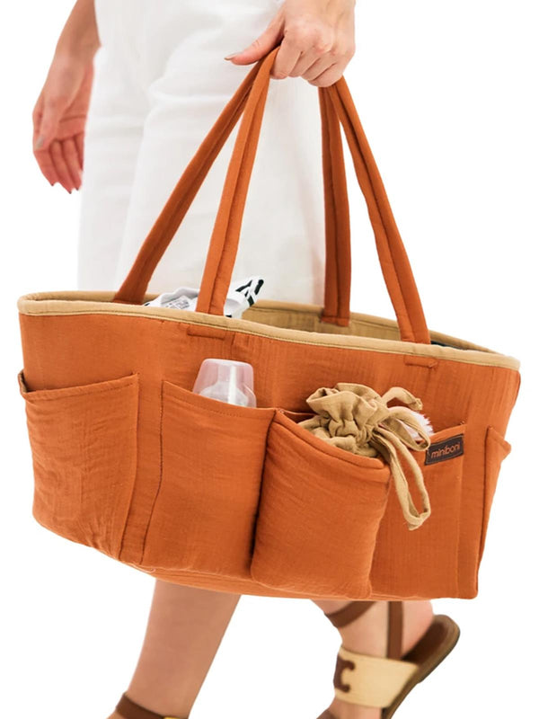 Miniboni Müslin Anne Organizer Çanta - Turuncu