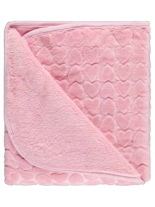 Civil Baby Kalp Empirme Baskılı 100x120 cm Battaniye - Pembe