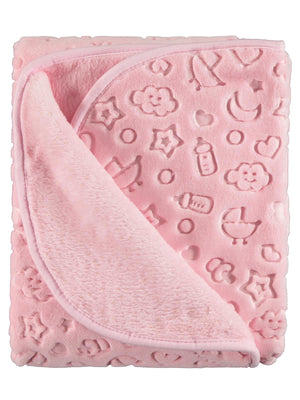 Civil Baby Bulut Yıldız Empirme Baskılı 100x120 cm Battaniye - Pembe