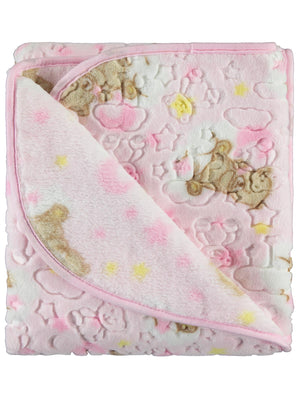 Civil Baby Ayıcık Empirme Baskılı 100x120 cm  Battaniye - Pembe
