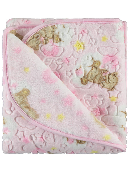 Civil Baby Ayıcık Empirme Baskılı 100x120 cm  Battaniye - Pembe