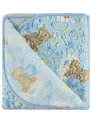 Civil Baby Ayıcık Empirme Baskılı 100x120 cm  Battaniye - Mavi