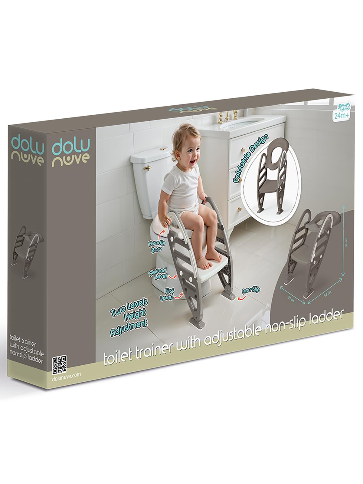 Dolu Nuve  Kaymaz Merdivenli Klozet Adaptörü - Gri