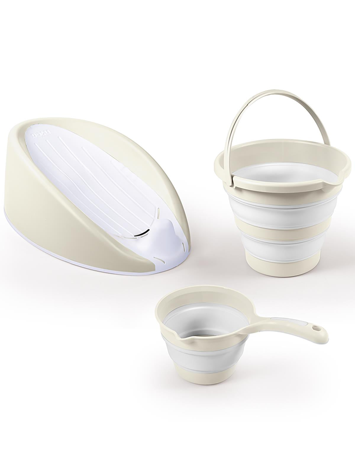 Dolu Nuve Üçlü Banyo Seti - Bej