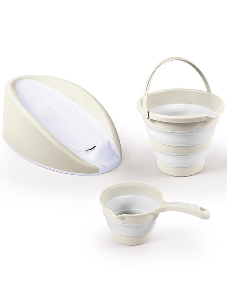 Dolu Nuve Üçlü Banyo Seti - Bej