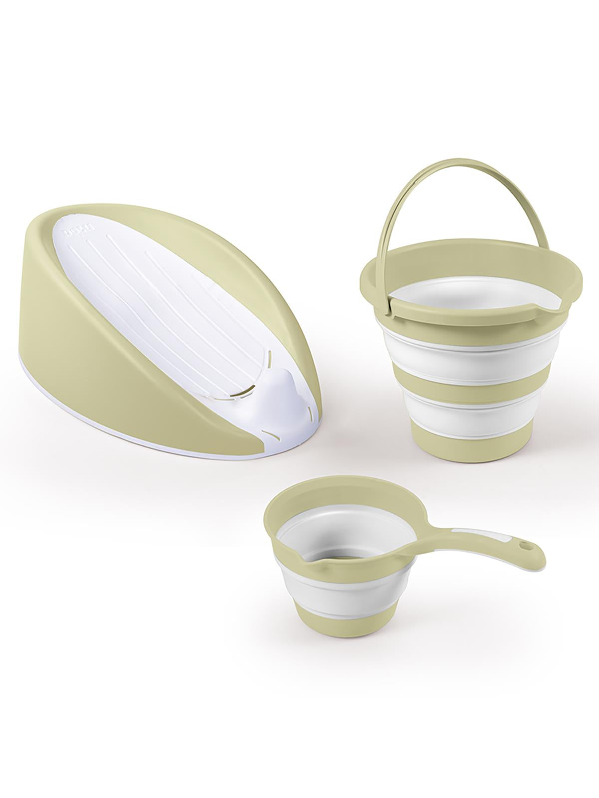 Dolu Nuve Üçlü Banyo Seti - Yeşil