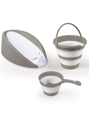 Dolu Nuve Üçlü Banyo Seti - Gri