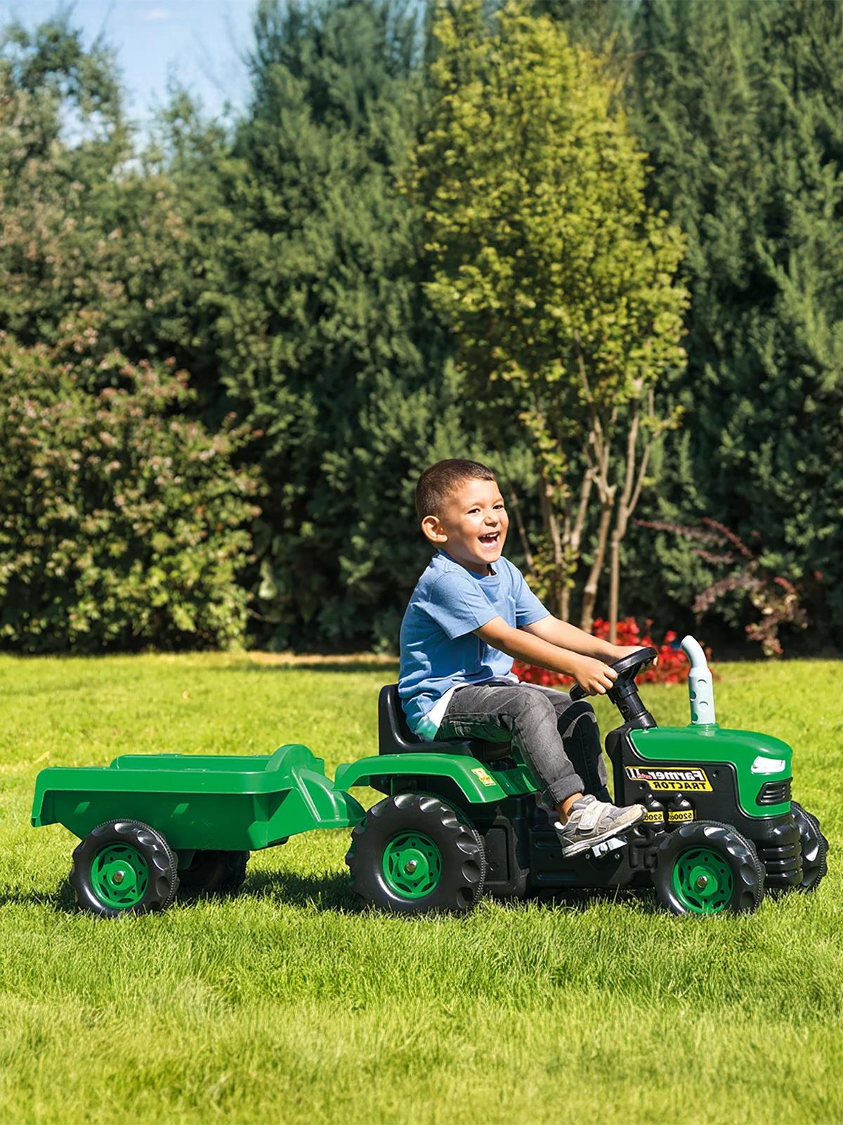 Dolu Oyuncak  Romorklu Traktor Pedallı