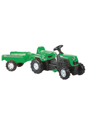 Dolu Oyuncak Romorklu Traktor - Yeşil