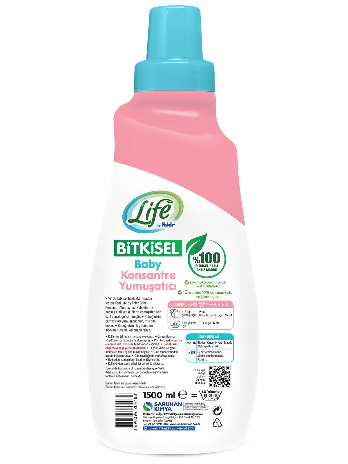 Fakir Life by Fakir Baby %100 Bitkisel Konsantre Yumuşatıcı 1500 ml (60 yıkama)