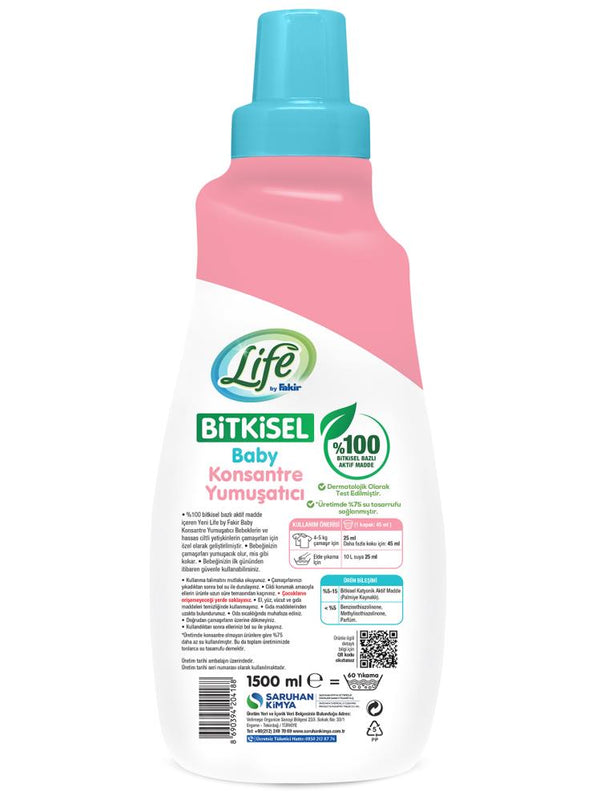 Life by Fakir Baby %100 Bitkisel Konsantre Yumuşatıcı 1500 ml (60 yıkama)