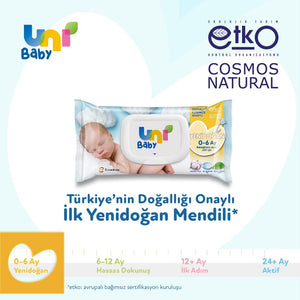 Uni Baby Yenidoğan Islak Mendil 3x40 Yaprak