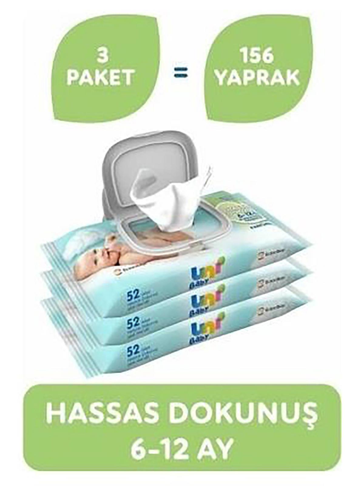 Uni Baby Hassas Dokunuş Islak Mendil 3x52'li