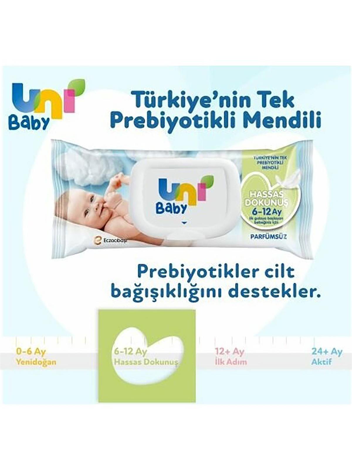 Uni Baby Hassas Dokunuş Islak Mendil 3x52'li