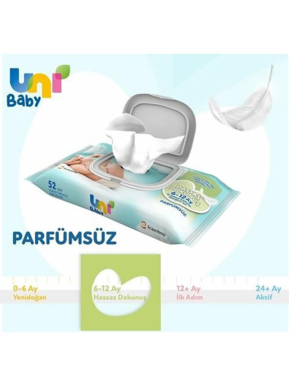 Uni Baby Hassas Dokunuş Islak Mendil 3x52'li