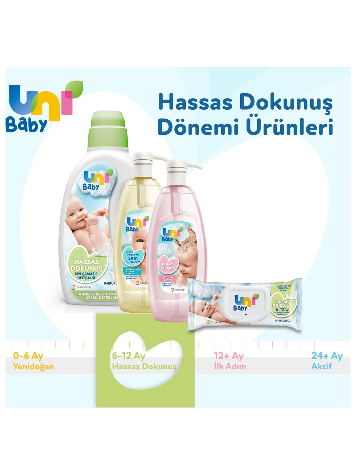 Uni Baby Hassas Dokunuş Islak Mendil 12x52 Adet