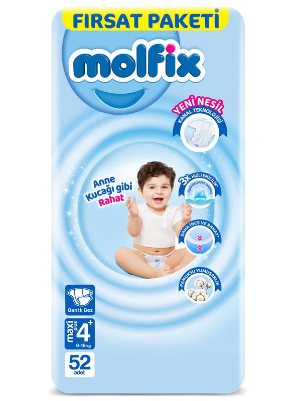 Molfix Bebek Bezi 4+ Beden Maxi Plus Fırsat Paketi 52 Adet