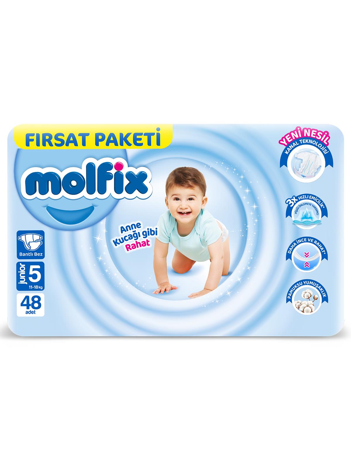Molfix Bebek Bezi 3d Junior 5 Beden 48'li Fırsat Paketi