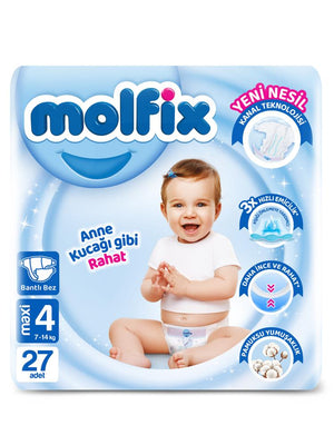 Molfix Bebek Bezi 4 Beden Maxi 7-14 Kg 27 Adet