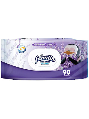 Familia Islak Havlu Mendil Lavantanın Ferahlığı 90 Yaprak Plastik Kapaklı Tekli Paket
