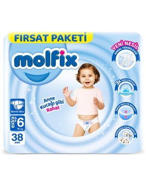 Molfix Bebek Bezi 6 Beden Ekstra Large Fırsat Paketi 38 Adet