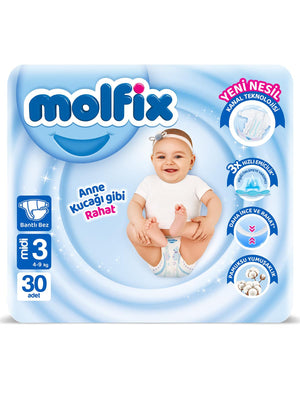 Molfix Bebek Bezi Midi 3 Beden 30 Adet