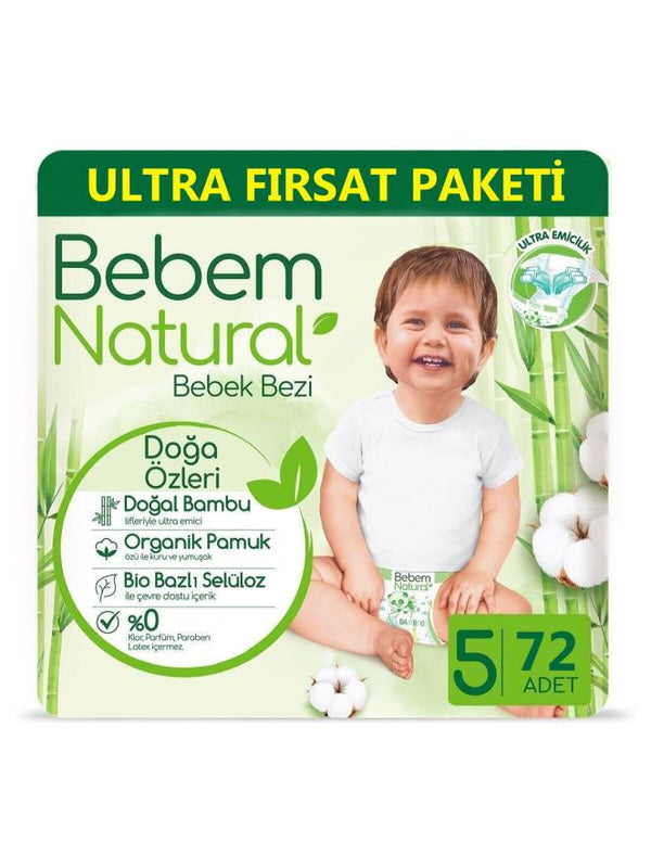 Bebem Natural 5 Beden Junior Ultra Fırsat Paketi 80 Adet