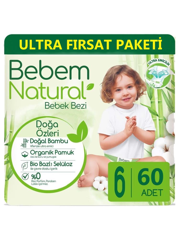 Bebem Natural 6 Beden Extra Large Ultra Fırsat Paketi 64 Adet