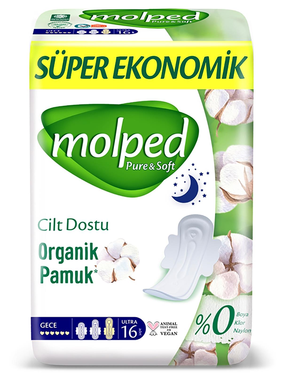 Molped Pure&Soft Gece 16'lı S.Eko Yetişkin Ped
