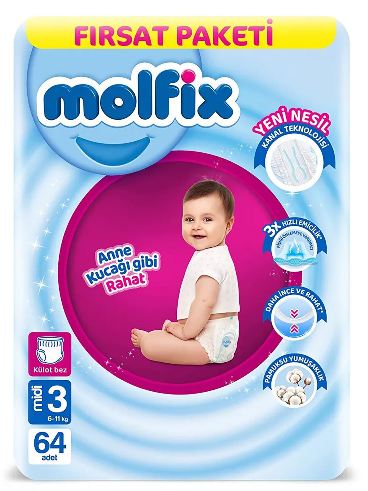 Molfix Külot Bez 3 Beden Süper Fırsat Paketi 64 Adet