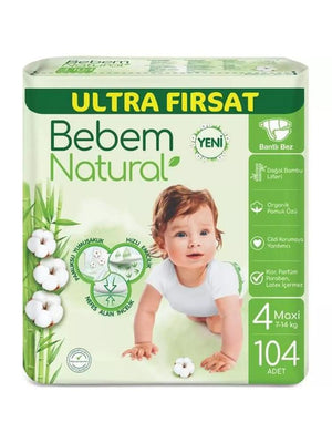 Bebem Natural Bebek Bezi 4 Beden Maxi Ultra Fırsat Paketi 104 Adet