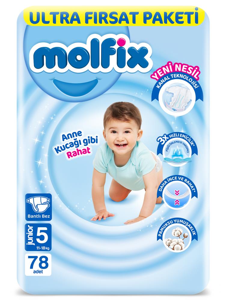 Molfix Bebek Bezi 5 Beden Junior 78'li Süper Fırsat Paketi