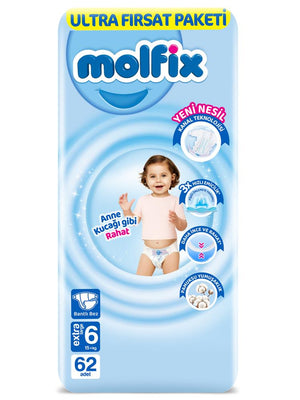 Molfix Bebek Bezi 6 Beden Ekstra Large Ultra Fırsat Paketi 62 Adet