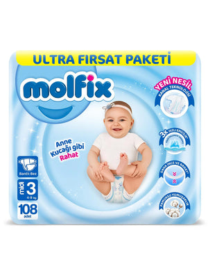 Molfix Ultra Fırsat Paketi Midi 3 Beden 108 Adet