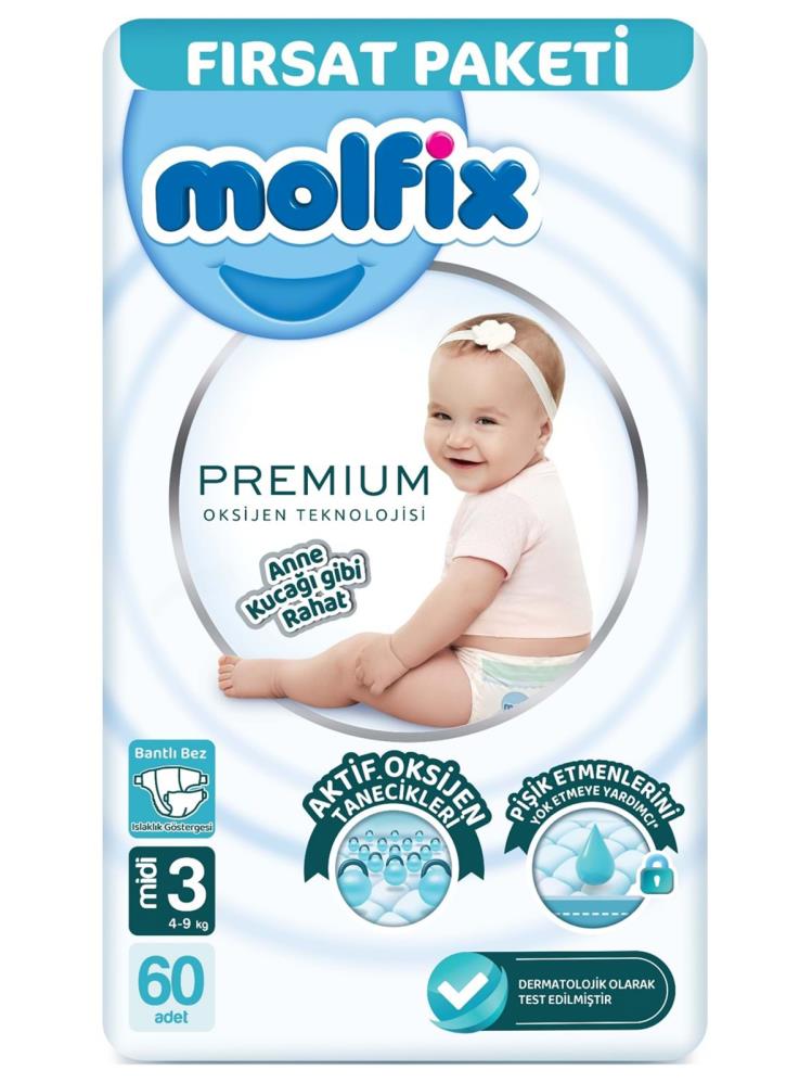 Molfix Premium Bebek Bezi Midi Fırsat Paketi 60 Adet