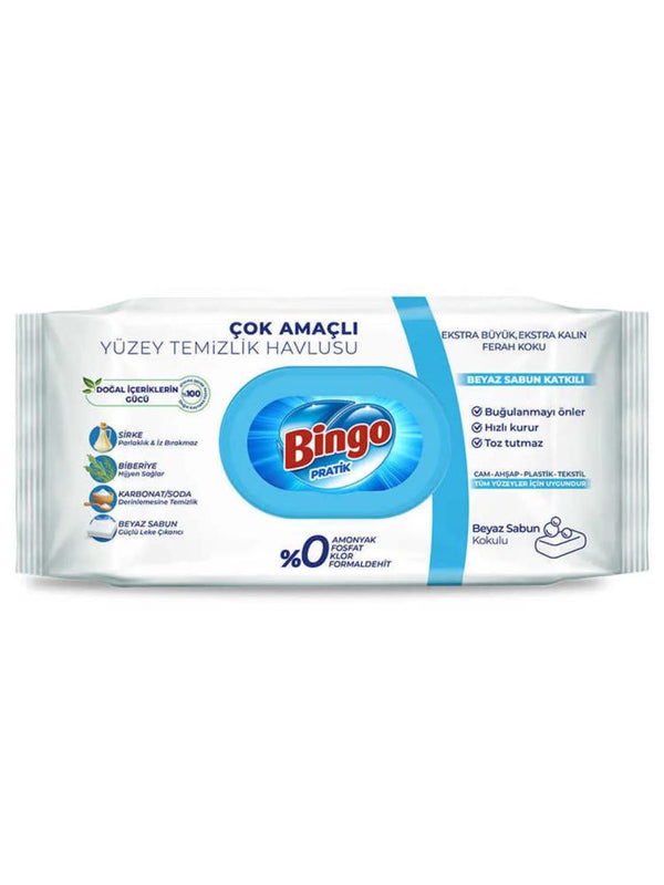 Bingo Yüzey Havlusu  Beyaz Sabun Kokulu 96 Lı