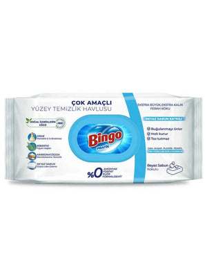 Bingo Yüzey Havlusu  Beyaz Sabun Kokulu 96 Lı