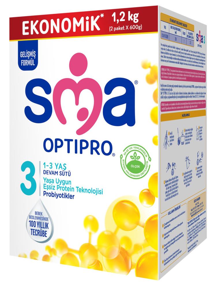 Sma Optıpro 3 Devam Sütü 1-3 Yaş (2x600) 1,2 kg