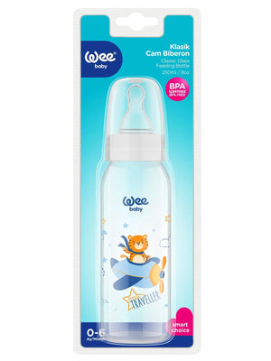 Wee Baby  Sılıkon Klasık Kıraz Uclu Cam Bıberon 250 ml