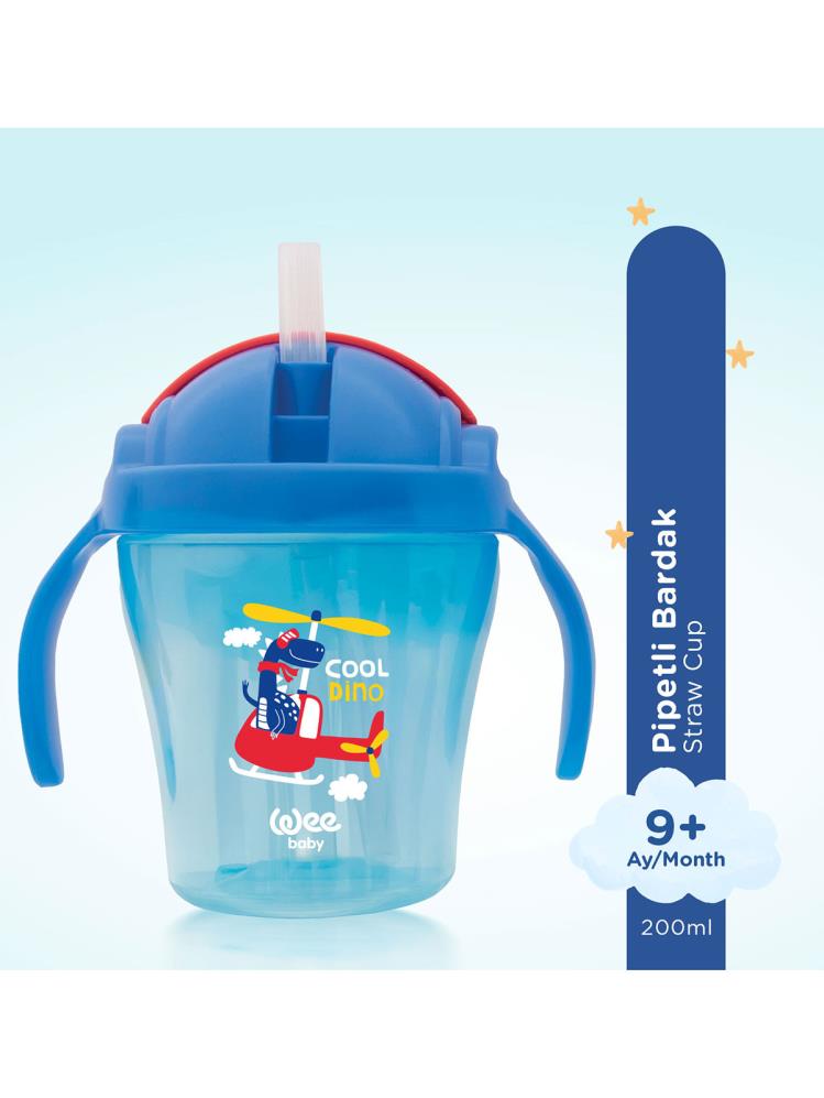 Wee Baby Pipetli Bardak 200 ml - Mavi