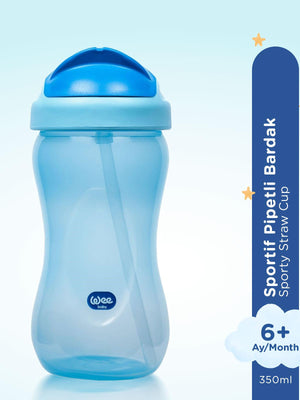 Wee Baby Renkli Pipetli Bardak 340 ml - Mavi